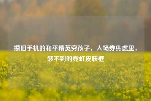 攥旧手机的和平精英穷孩子,入场券焦虑里,够不到的霓虹皮肤框