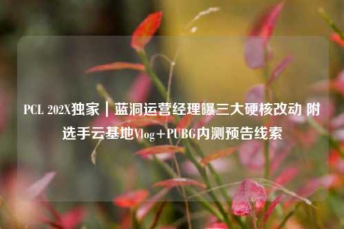 PCL 202X独家|蓝洞运营经理曝三大硬核改动 附选手云基地Vlog+PUBG内测预告线索