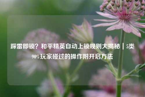 踩雷即锁?和平精英自动上锁规则大揭秘|5类90%玩家碰过的操作附开启方法
