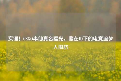 实锤!CSGO半仙真名曝光,藏在ID下的电竞追梦人周航