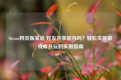 Steam网页版家庭/好友共享能办吗?轻松实现游戏库共玩的实用指南