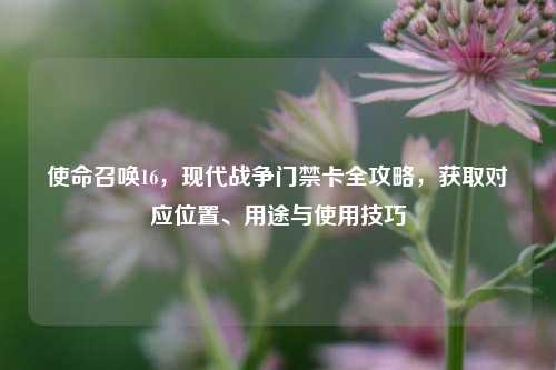 使命召唤16,现代战争门禁卡全攻略,获取对应位置、用途与使用技巧