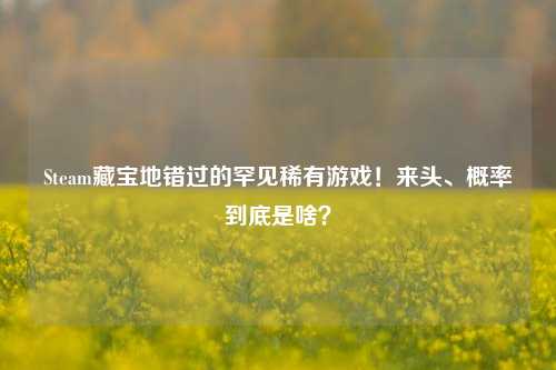 Steam藏宝地错过的罕见稀有游戏!来头、概率到底是啥?