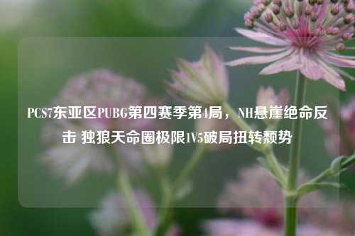 PCS7东亚区PUBG第四赛季第4局,NH悬崖绝命反击 独狼天命圈极限1V5破局扭转颓势