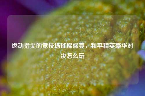 燃动指尖的竞技场璀璨盛宴,和平精英豪华对决怎么玩
