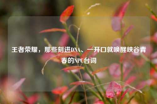 王者荣耀,那些刻进DNA、一开口就唤醒峡谷青春的NPC台词