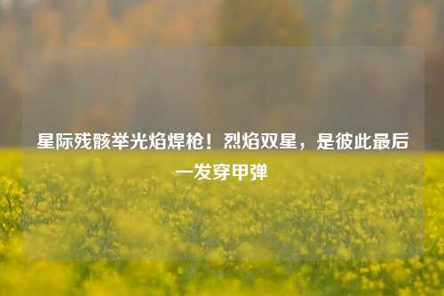 星际残骸举光焰焊枪！烈焰双星，是彼此最后一发穿甲弹