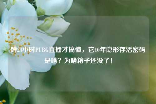 蹲24小时PUBG直播才搞懂,它10年隐形存活密码是啥?为啥箱子还没了!