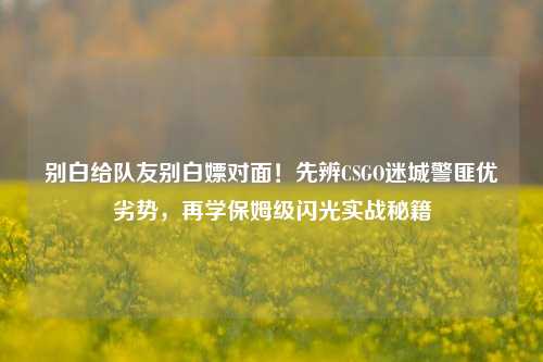 别白给队友别白嫖对面!先辨CSGO迷城警匪优劣势,再学保姆级闪光实战秘籍
