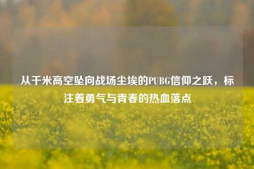 从千米高空坠向战场尘埃的PUBG信仰之跃，标注着勇气与青春的热血落点