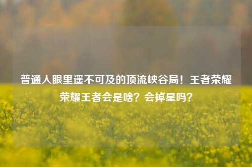 普通人眼里遥不可及的顶流峡谷局!王者荣耀荣耀王者会是啥?会掉星吗?