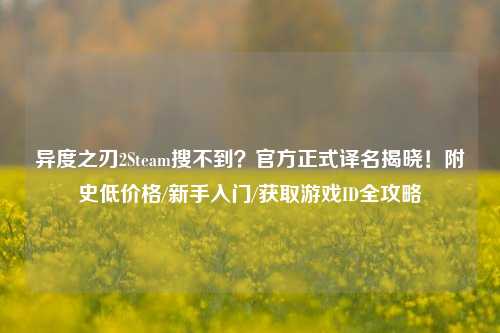 异度之刃2Steam搜不到?官方正式译名揭晓!附史低价格/新手入门/获取游戏ID全攻略