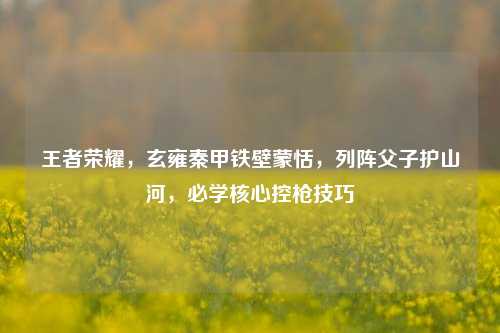 王者荣耀,玄雍秦甲铁壁蒙恬,列阵父子护山河,必学核心控枪技巧