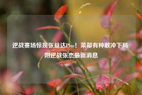 逆战赛场惊现张益达Plus!菜却有种敢冲下局 附逆战张杰最新消息