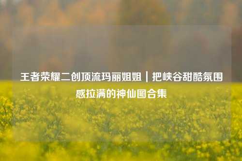 王者荣耀二创顶流玛丽姐姐|把峡谷甜酷氛围感拉满的神仙图合集