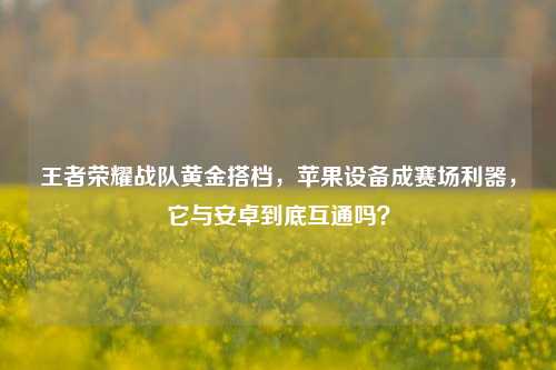 王者荣耀战队黄金搭档,苹果设备成赛场利器,它与安卓到底互通吗?