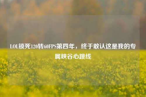 LOL锁死120转60FPS第四年,终于敢认这是我的专属峡谷心跳线