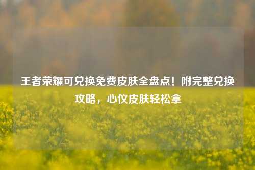 王者荣耀可兑换免费皮肤全盘点!附完整兑换攻略,心仪皮肤轻松拿
