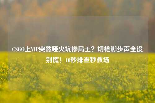 CSGO上VIP突然哑火坑惨局王?切枪脚步声全没别慌!10秒排查秒救场