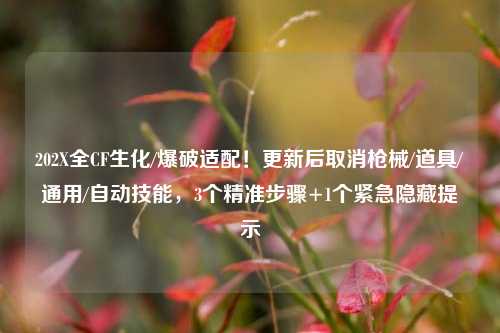202X全CF生化/爆破适配!更新后取消枪械/道具/通用/自动技能,3个精准步骤+1个紧急隐藏提示