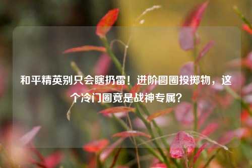 和平精英别只会瞎扔雷!进阶圆圈投掷物,这个冷门圈竟是战神专属?