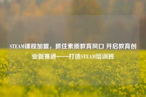 STEAM课程加盟,抓住素质教育风口 开启教育创业新赛道——打造STEAM培训班