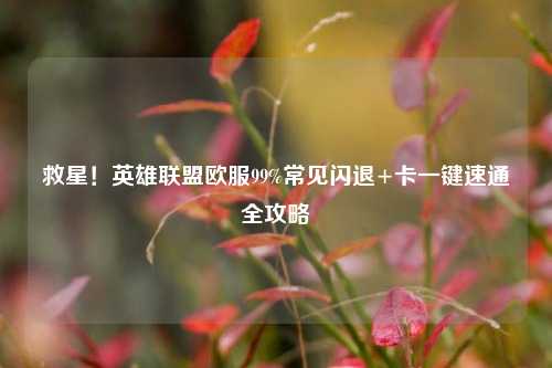 救星!英雄联盟欧服99%常见闪退+卡一键速通全攻略