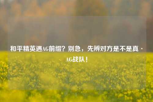 和平精英遇AG前缀?别急,先辨对方是不是真·AG战队!