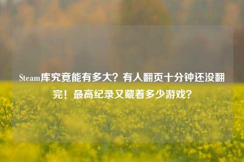 Steam库究竟能有多大?有人翻页十分钟还没翻完!最高纪录又藏着多少游戏?