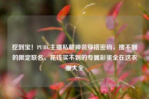 挖到宝!PUBG主播私藏神装穿搭密码,搜不到的限定联名、花钱买不到的专属彩蛋全在这衣服大全