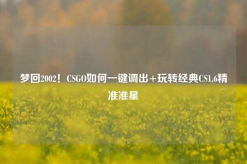 梦回2002!CSGO如何一键调出+玩转经典CS1.6精准准星