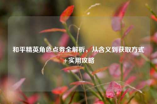 和平精英角色点券全解析,从含义到获取方式+实用攻略