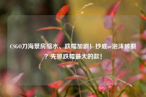 CSGO刀海景房缩水、跌幅加剧!抄底or泡沫破裂?先抓跌幅最大的款!