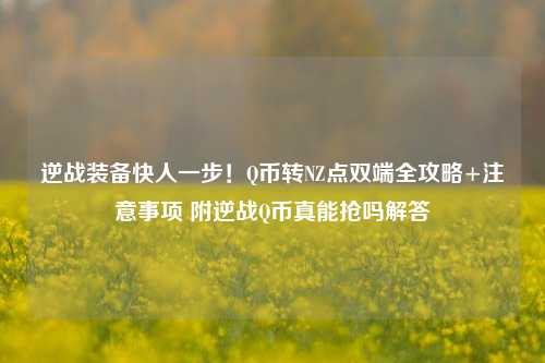 逆战装备快人一步!Q币转NZ点双端全攻略+注意事项 附逆战Q币真能抢吗解答