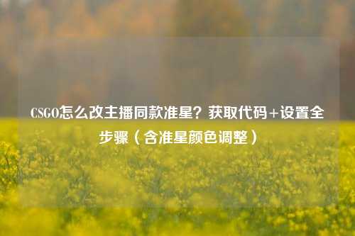 CSGO怎么改主播同款准星?获取代码+设置全步骤(含准星颜色调整)