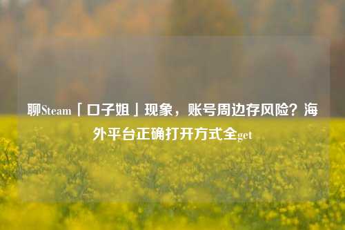 聊Steam「口子姐」现象,账号周边存风险?海外平台正确打开方式全get