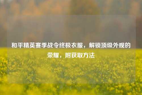 和平精英赛季战令终极衣服,解锁顶级外观的荣耀,附获取方法