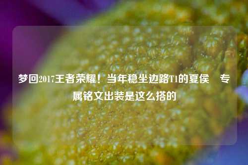 梦回2017王者荣耀!当年稳坐边路T1的夏侯惇专属铭文出装是这么搭的
