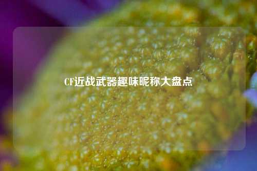 CF近战武器趣味昵称大盘点