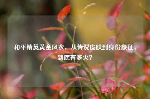 和平精英黄金风衣,从传说皮肤到身份象征,到底有多火?