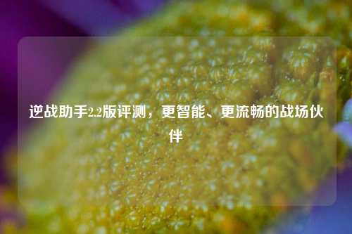 逆战助手2.2版评测,更智能、更流畅的战场伙伴