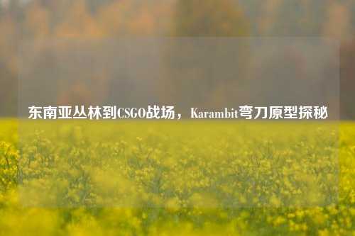 东南亚丛林到CSGO战场,Karambit弯刀原型探秘