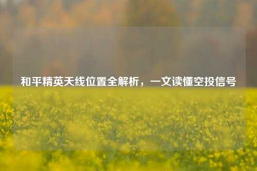 和平精英天线位置全解析,一文读懂空投信号
