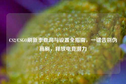 CS2/CSGO刷新率查询与设置全指南,一键告别伪高刷,释放电竞潜力