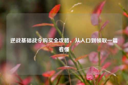 逆战基础战令购买全攻略,从入口到领取一篇看懂