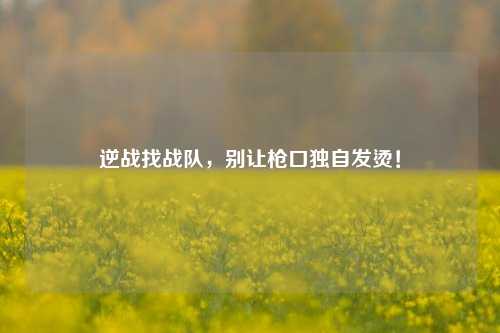 逆战找战队,别让枪口独自发烫!
