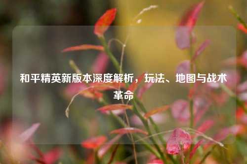 和平精英新版本深度解析,玩法、地图与战术革命