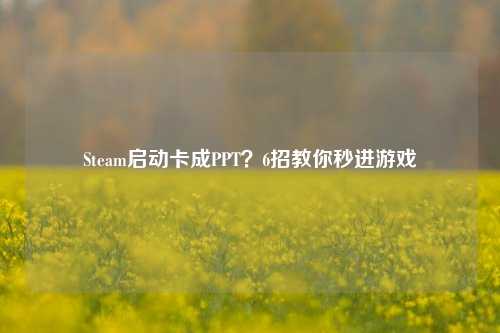 Steam启动卡成PPT?6招教你秒进游戏
