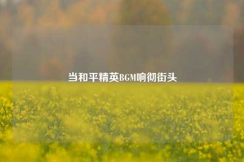 当和平精英BGM响彻街头