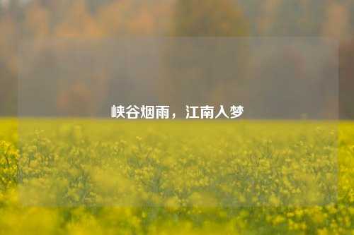 峡谷烟雨,江南入梦